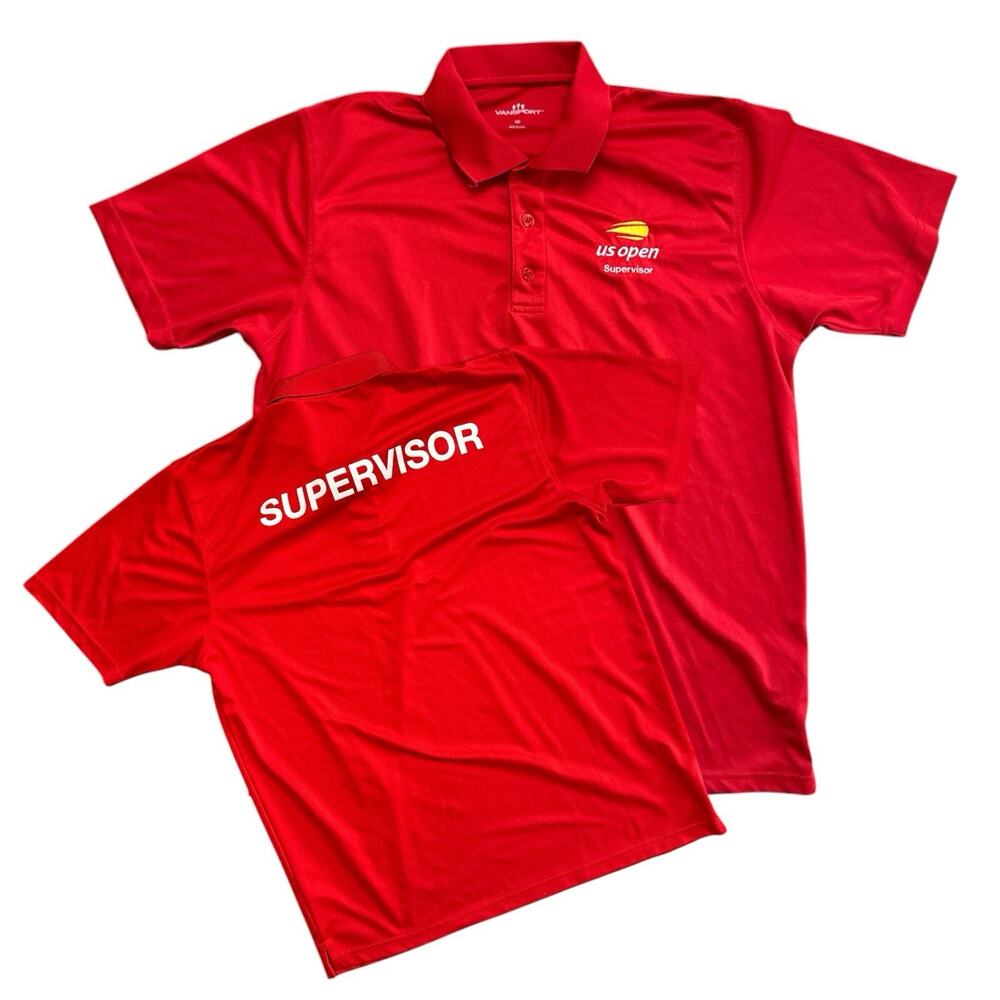 US Open Tennis Supervisor Polo Shirts Red Size Medium Uniform